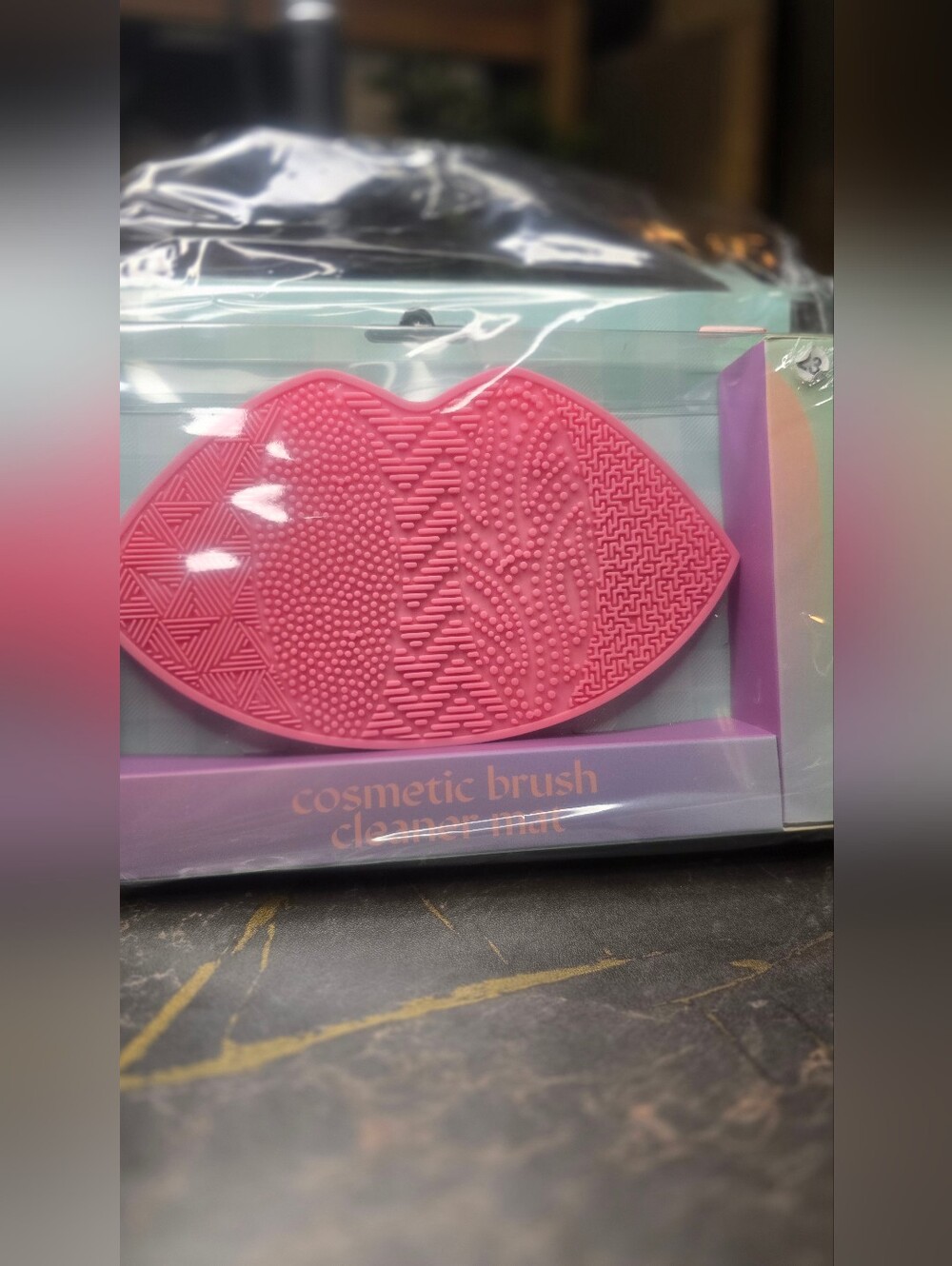 Cosmetic Brush Cleaner Mat - Pink